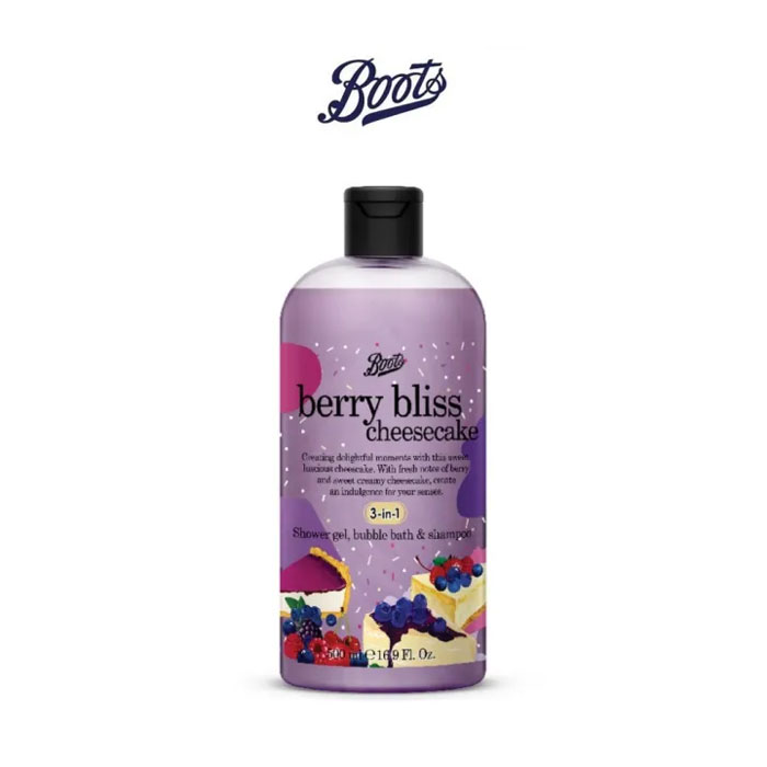 เจลอาบน้ำ Boots Berry Bliss Cheesecake Shower Gel