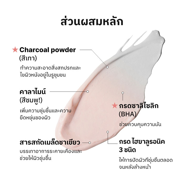 มาส์ก COSRX Poreless Clarifying Chacoal Mask Pink