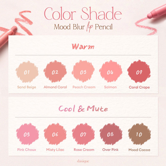 ลิปไลเนอร์ Dasique Mood Blur Lip Pencil