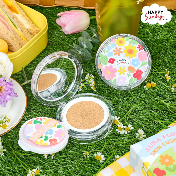 คุชชั่น Happy Sunday Aura Flora Skin Cushion