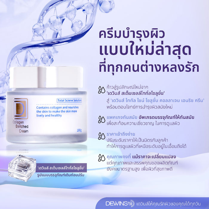 ครีมบำรุงผิวหน้า Dewins Collagen Enriched Cream