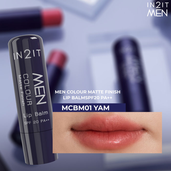 ลิปบาล์ม In2it Men Color Matte Finish Lip Balm SPF20 PA++