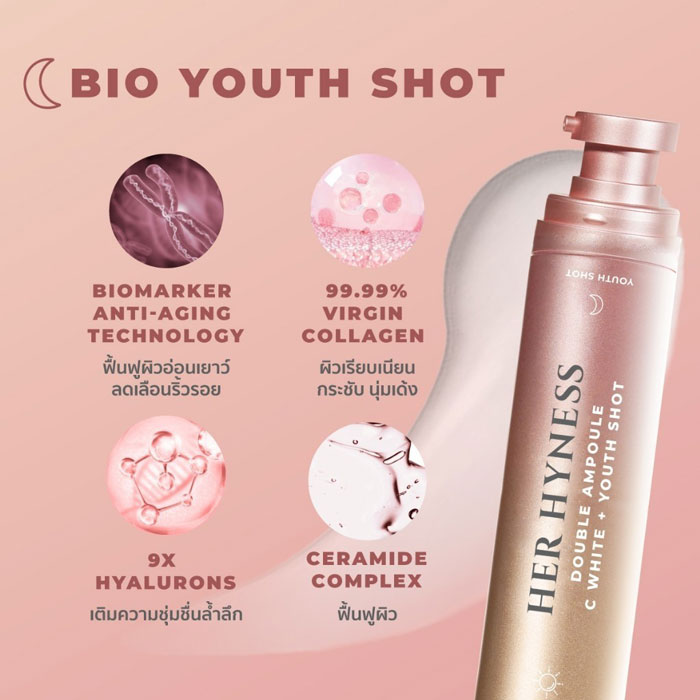 แอมพูล Her Hyness Double Ampoule C White + Youth Shot 