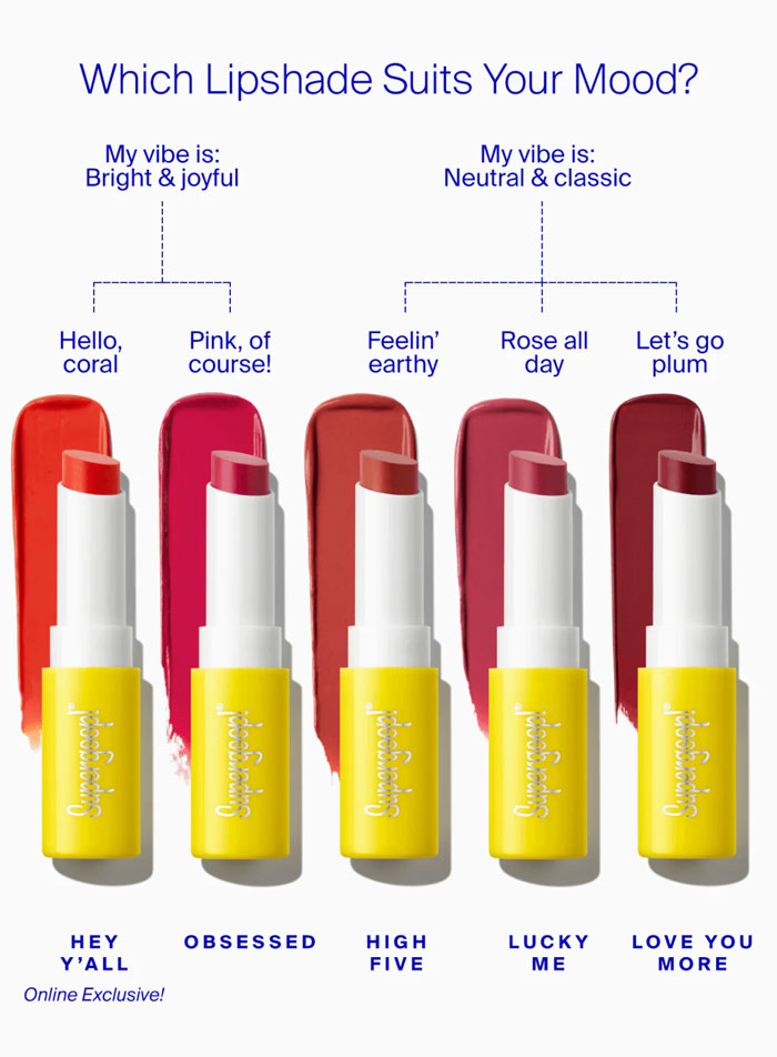 ลิปสติกผสมกันแดด SUPERGOOP! Lipshade 100% Mineral SPF 30 Hydrating Lipstick