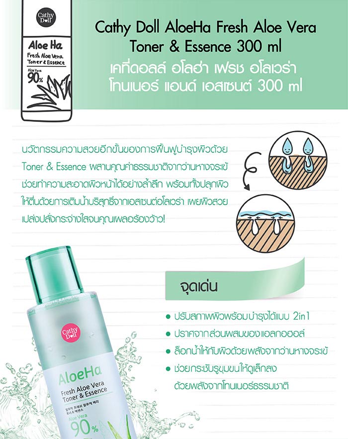 Cathy Doll Fresh Aloe Vera Toner & Essence