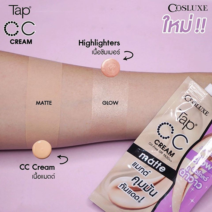 Cosluxe Tap CC Cream Matte & Glow Cream Hightlighter