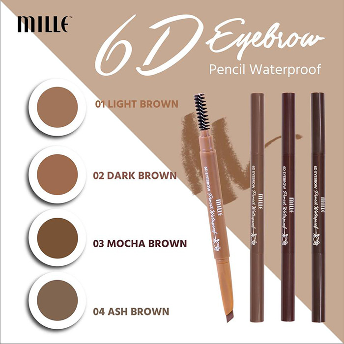 ดินสอเขียนคิ้ว Mille 6D Eyebrow Pencil Waterproof