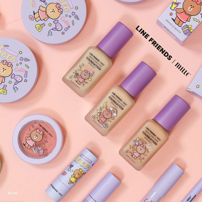 Mille Line Friends Miracle Skin Cover Foundation SPF30/PA  