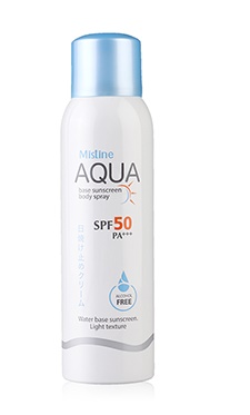 สเปรย์กันแดด Mistine Aqua Base Sunscreen Body Spray SPF50 PA+++