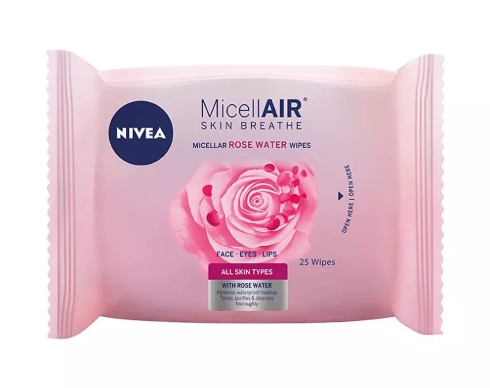 ทิชชู่เช็ดเครื่องสำอาง Nivea Micellair Skin Breathe Micellar Rose Water Wipes