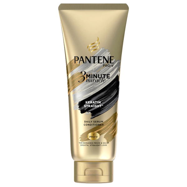 ครีมนวดผม Pantene 3 Minute Miracle Keratin Straight Daily Serum Conditioner