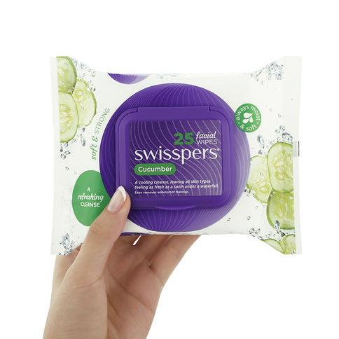 แผ่นเช็ดทำความสะอาด Swisspers Facial Wipe