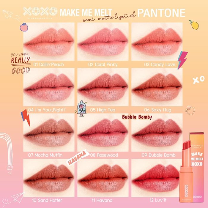 ลิปสติก XOXO Make Me Melt Semi-Matte Lipstick