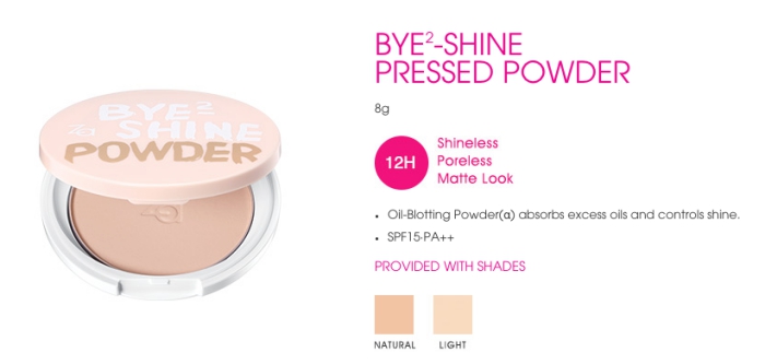 za bye bye shine powder spf15 pa  