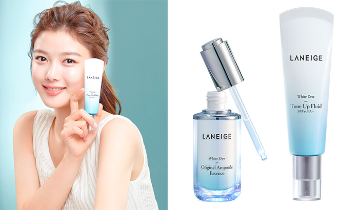 Laneige White Dew Ampoule Essence & Tone Up Fluid