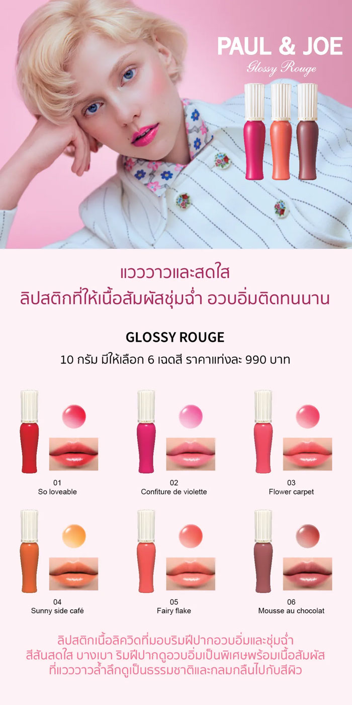 ลิปกลอส Paul & Joe Glossy Rouge