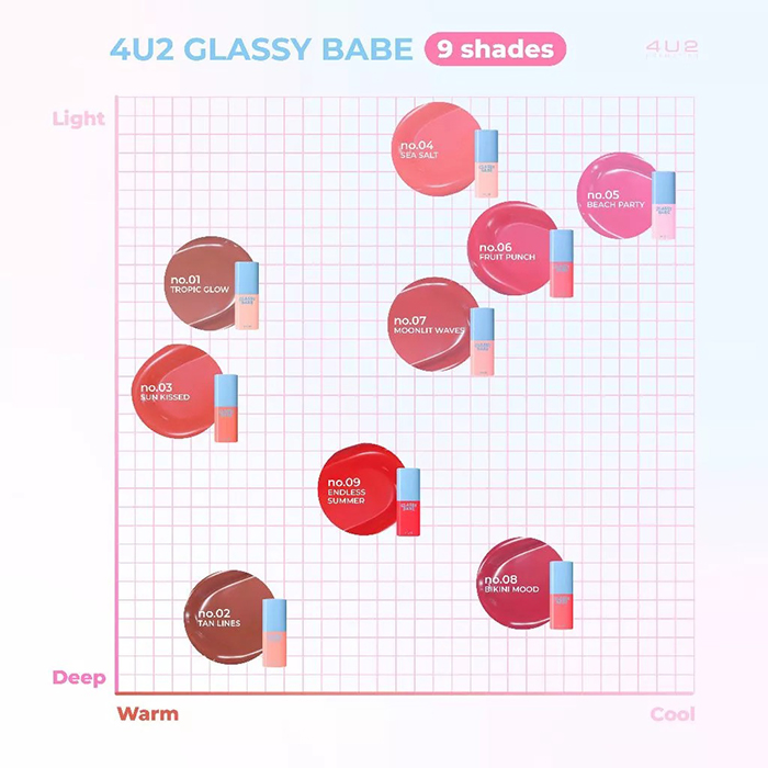 ลิปกลอส 4U2 Glassy Babe