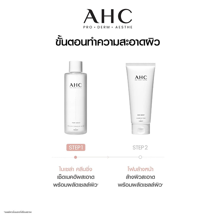 คลีนซิ่ง วอเตอร์ AHC Prep + Reset Micellar Cleansing Water