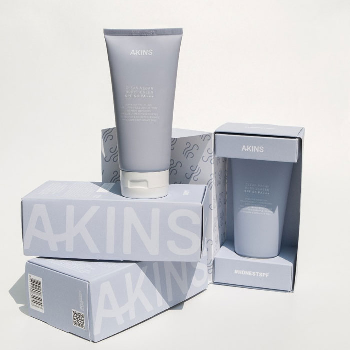 AKINS Clean Vegan Body Screen SPF50 PA    ครีมกันแดด