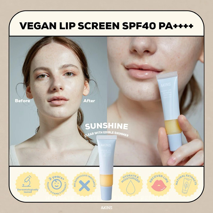 ลิปกันแดด AKINS Vegan Lip Screen Spf40 Pa++++