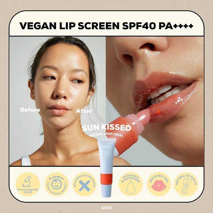 ลิปกันแดด AKINS Vegan Lip Screen Spf40 Pa++++