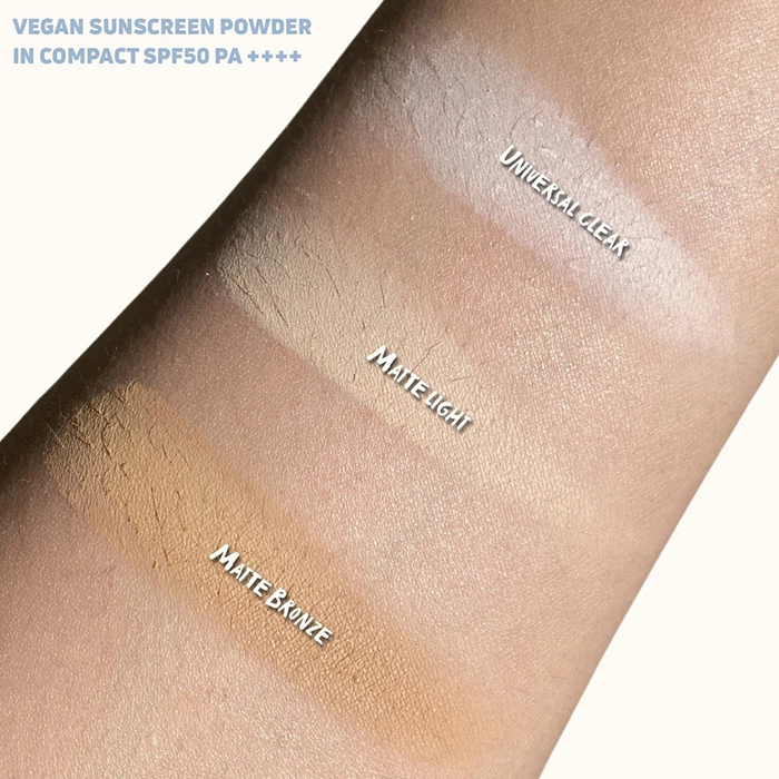 แป้งอัดแข็งผสมกันแดด AKINS Vegan Sunscreen Powder In Compact SPF50 PA++++