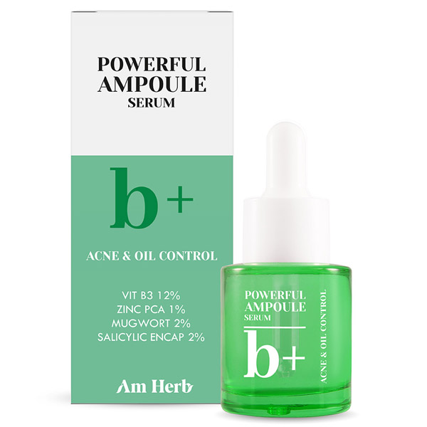 Am Herb Powerful B  Ampoule Serum แอมพลูเซรั่ม ช่วยควบคุมความมัน ลดการเกิดเชื้อสิว ผิวกระจ่างใส