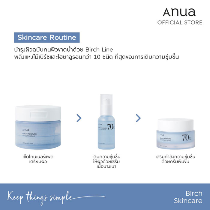 ANUA Birch Moisture Boosting Pad แผ่นทำความสะอาดผิวหน้า