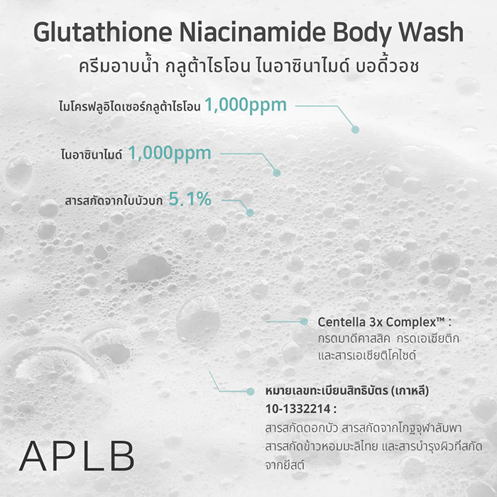 ครีมอาบน้ำ APLB Glutathione Niacinamide Body Wash