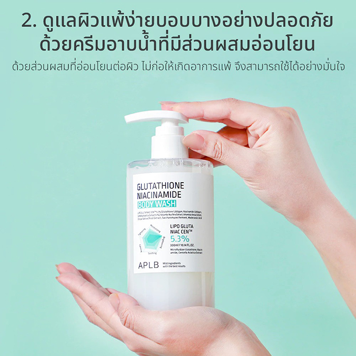ครีมอาบน้ำ APLB Glutathione Niacinamide Body Wash