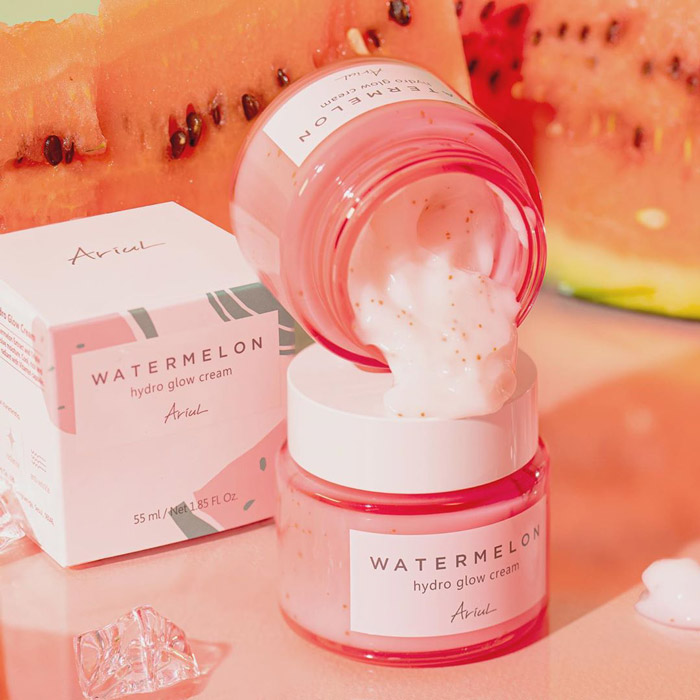 Ariul Watermelon Hydro Glow Cream ครีมแตงโม ช่วยมอบความชุ่มชื้นเข้มข้นให้กับผิว ผิวเย็นสบาย ปลอบประโลมผิว กระชับใบหน้า