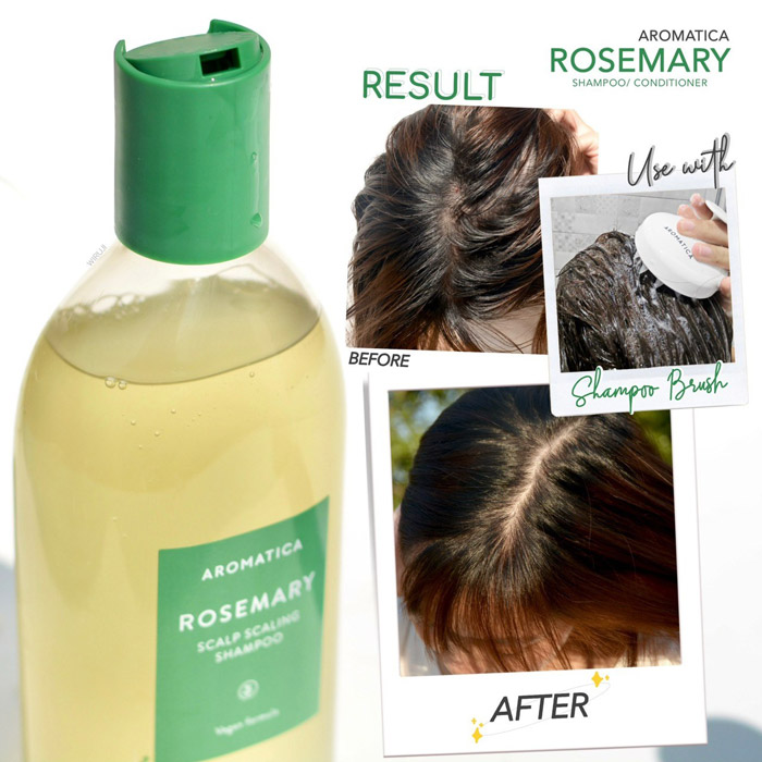 Aromatica Rosemary Scalp Scaling Shampoo แชมพู ช่วยทำความสะอาดความมันละสิ่งสกปรกที่เข้าไปอุดตันภายในรูขุมขนบนหนังศีรษะ