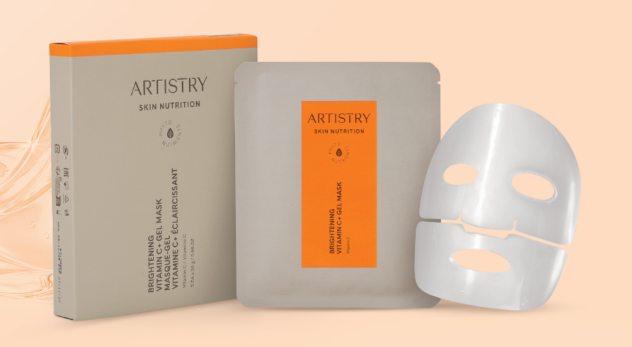 ชีทมาส์คไฮโดรเจล Artistry Skin Nutrition Brightening Vitamin C+ Gel Mask