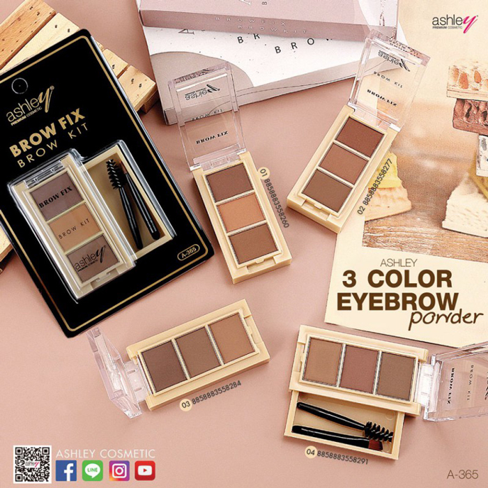 ที่เขียนคิ้วแบบฝุ่น Ashley 3 Color Eyebrow Powder