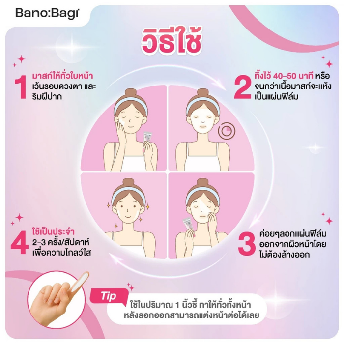 มาสก์ฟิล์มคอลลาเจน BANOBAGI Glowing Film Mask มาสก์ฟิล์มคอลลาเจน BANOBAGI Glowing Film Mask