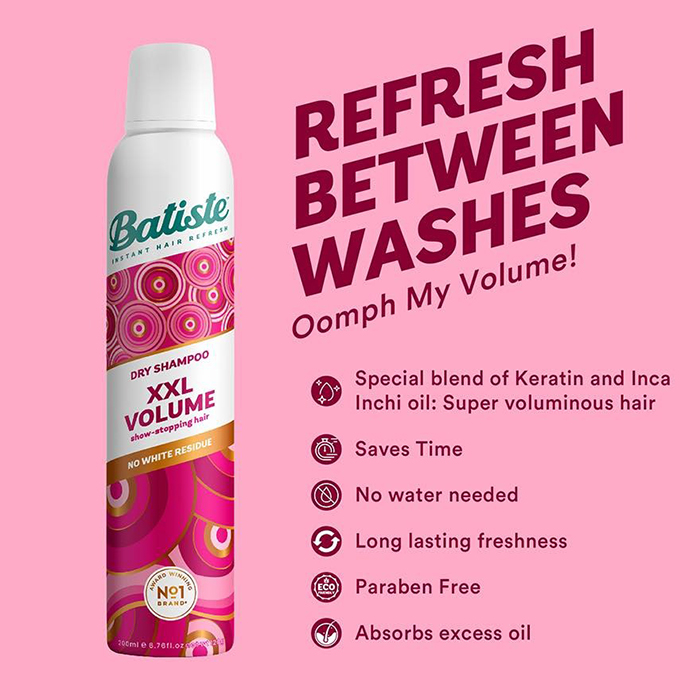 ดรายแชมพู Batiste Dry Shampoo XXL Volume ดรายแชมพู Batiste Dry Shampoo XXL Volume