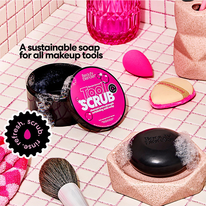 สบู่ก้อนทำความสะอาดฟองน้ำและแปรงแต่งหน้า Beautyblender Tool Scrub Blendercleanser
