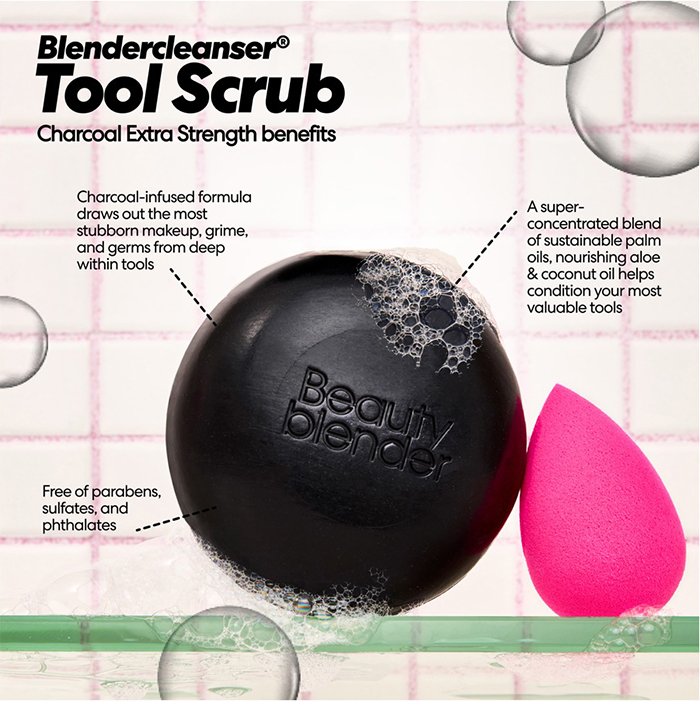 สบู่ก้อนทำความสะอาดฟองน้ำและแปรงแต่งหน้า Beautyblender Tool Scrub Blendercleanser