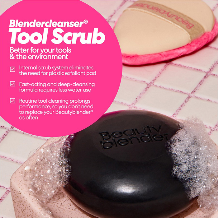 สบู่ก้อนทำความสะอาดฟองน้ำและแปรงแต่งหน้า Beautyblender Tool Scrub Blendercleanser