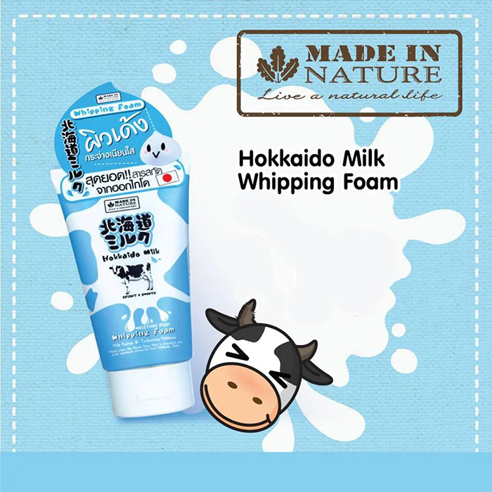 โฟมล้างหน้า Made In Nature Hokkaido Milk Moisture Rich Whipping Foam