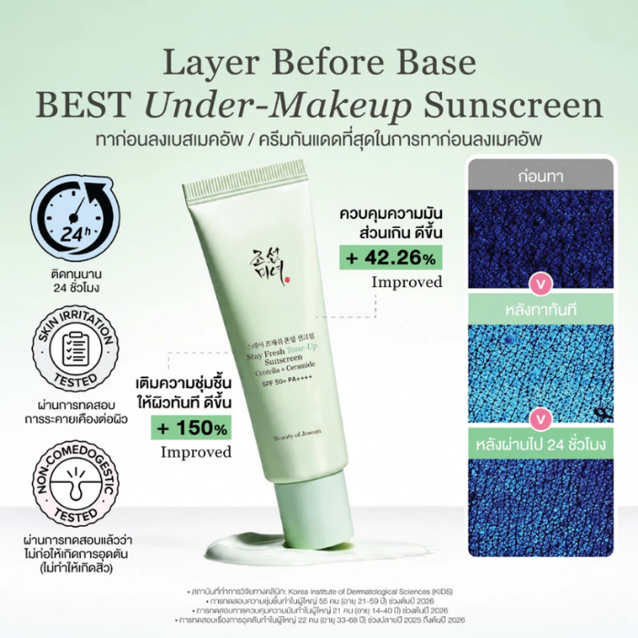 กันแดดโทนอัพ Beauty of Joseon Stay Fresh Tone-Up Sunscreen Centella + Ceramide SPF 50+ PA++++