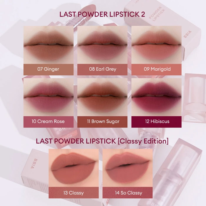 ลิปสติก Bbia Last Powder Lipstick Series2 and Classy Edition