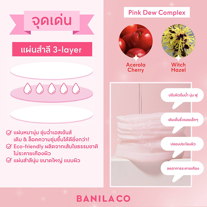 โทนเนอร์แพด BANILA CO Clean It Zero Pink Hydration Toner Pad