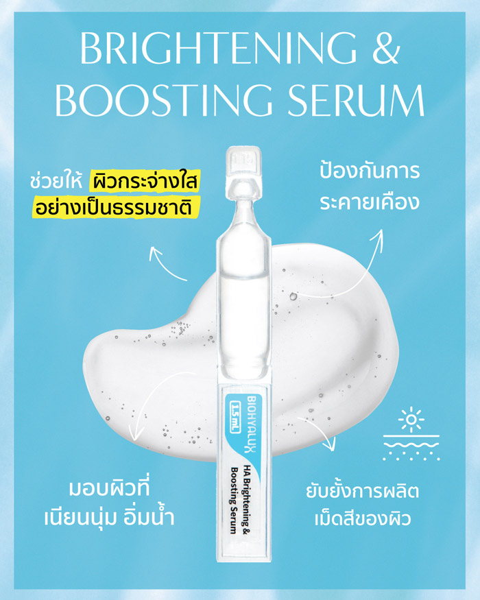 Biohyalux HA Brightening & Boosting Serum แอมพูล คืนความชุ่มชื้น เปล่งปลั่ง และผิวอิ่มน้ำ