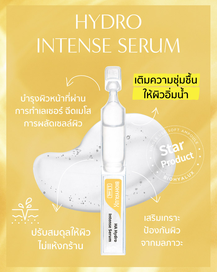 Biohyalux HA Hydro Intense Serum แอมพูล มอบความชุ่มชื้นอย่างล้ำลึกถึงผิวชั้นใน