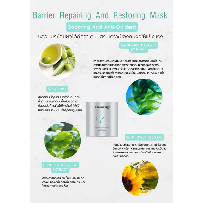 มาส์ก Biohyalux Barrier Repairing And Restoring Mask