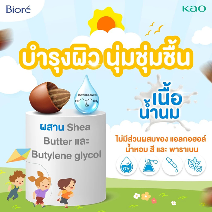 โลชั่นกันแดด Biore UV Smooth Kids Milk SPF50+ PA++++