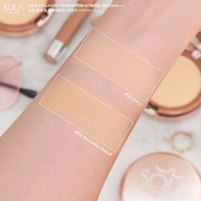แป้งผสมรองพื้น Sola Collagen Foundation Powder SPF50PA+++