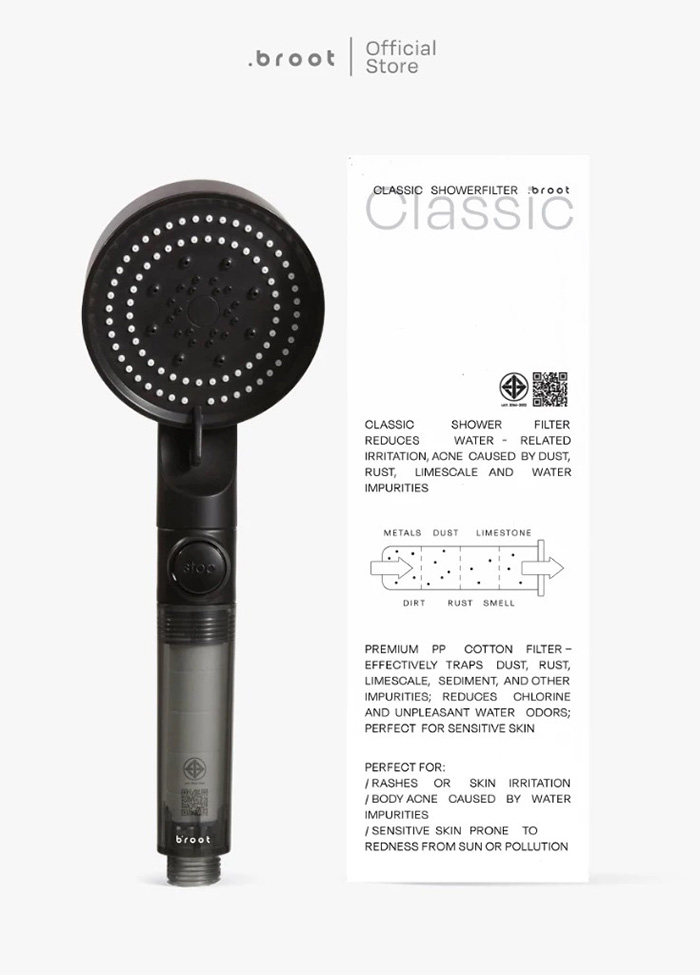 ฝักบัวกรองน้ำ Broot Classic Shower Filter