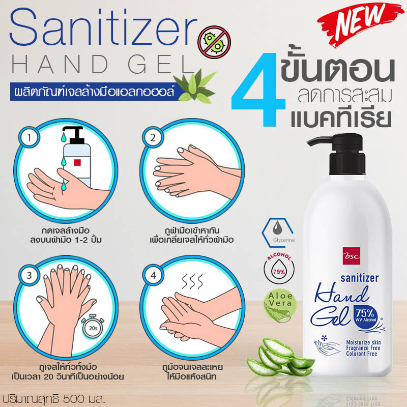 เจลแอลกอฮอล์ BSC Sanitizer Hand Gel